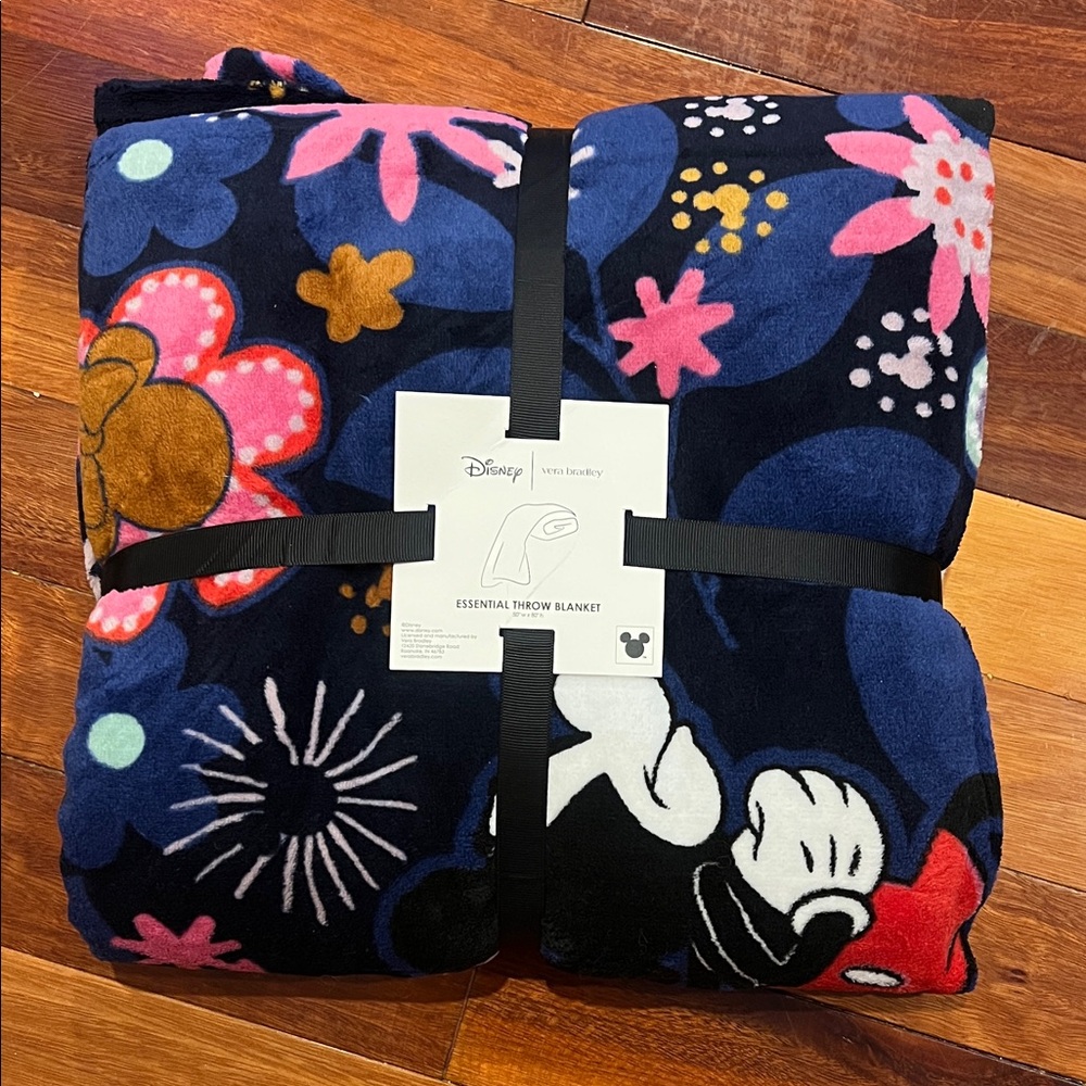 New Disney Vera Bradley Floral Throw Blanket 50” x 80”